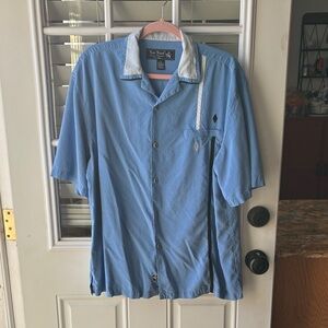 Nat Nast Men's Casual Blue Button Down Shirt